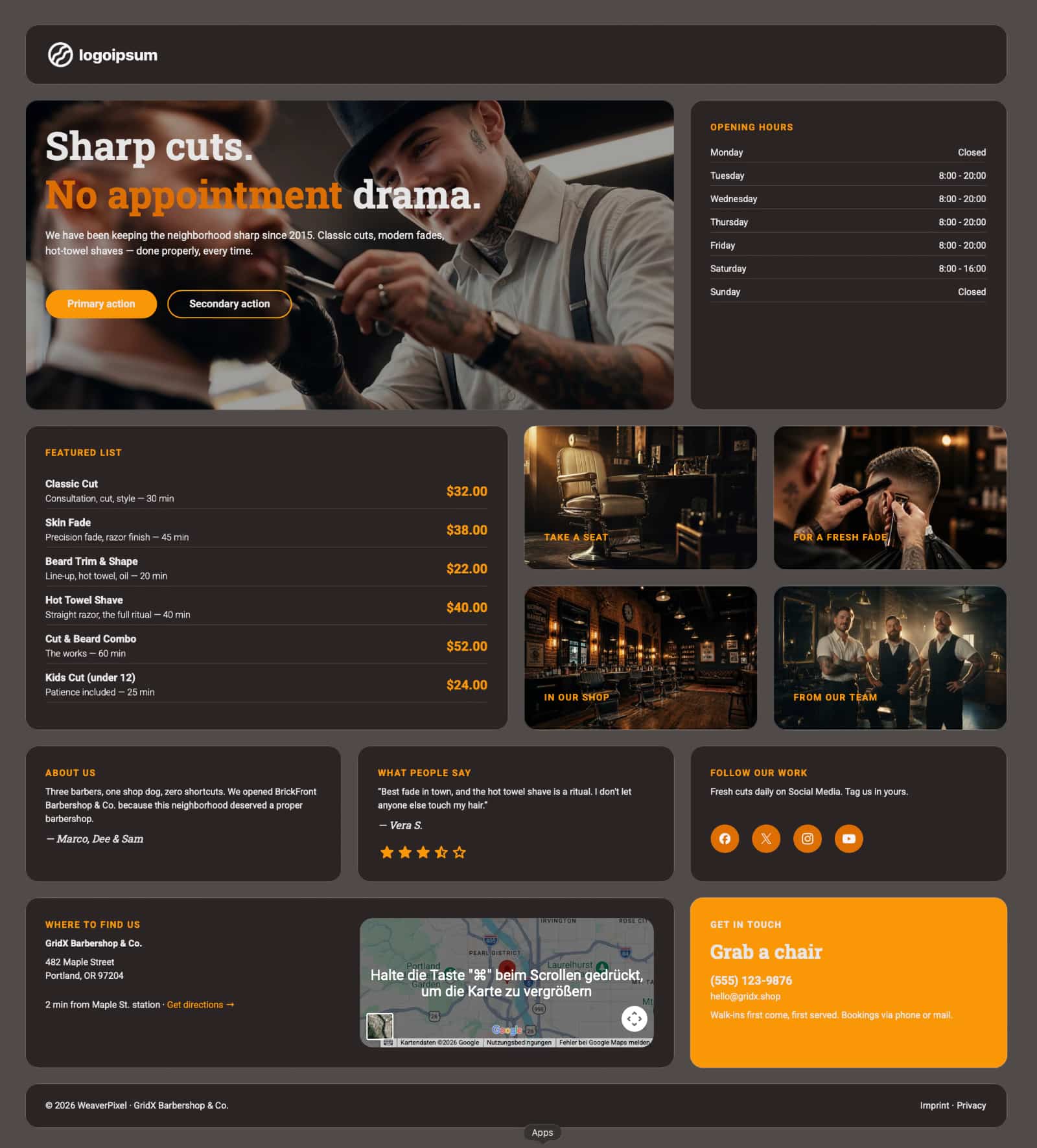 Example of a barber shop